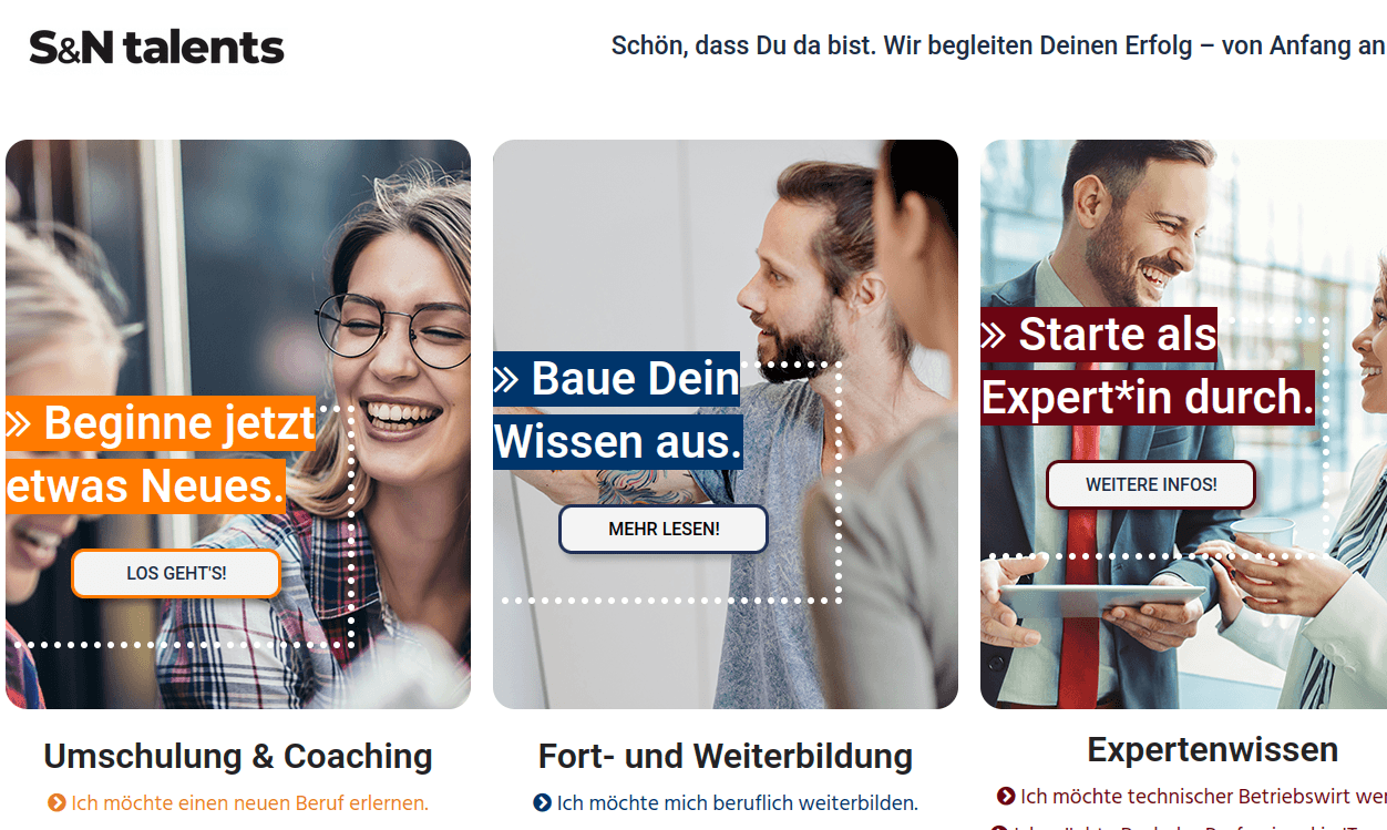 Screenshot suntalents.de